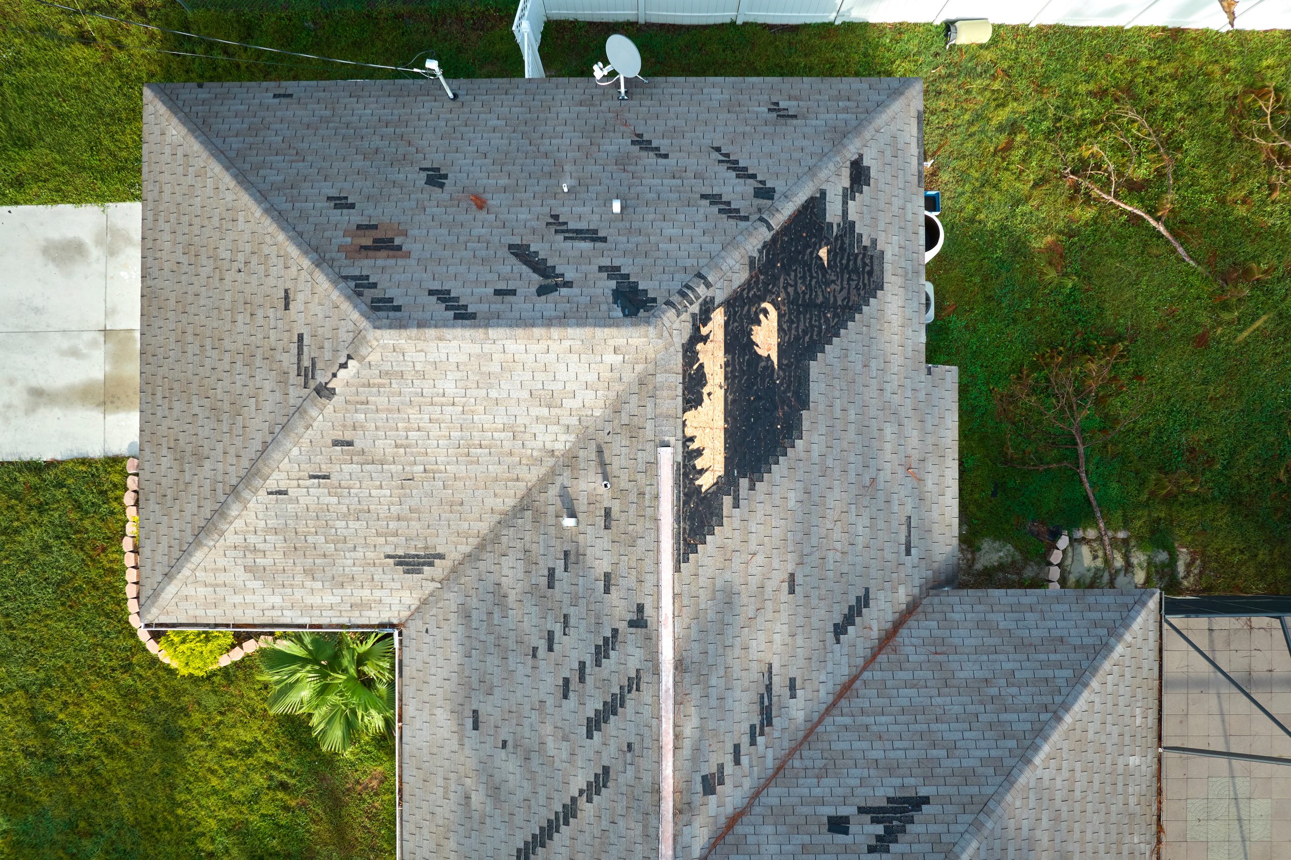 Roof with Storm Damage